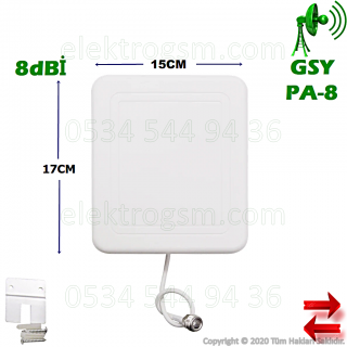 Cep Telefonu Sinyal Güçlendirici 8dBİ PANEL ANTEN GSY PA-8